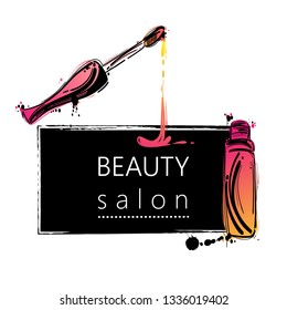 Vector abstract background with a lip gloss. Fashion illustration. Beauty saloon. Beauty and fashion. Glamour.