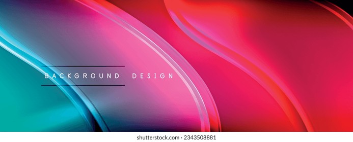Vector abstract background - liquid transparent bubble shapes on fluid gradient with shadows and light effects