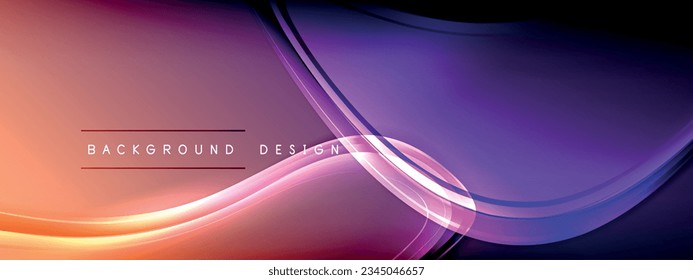 Fondo abstracto vectorial - formas de burbuja transparente líquida en gradiente de fluido con sombras y efectos luminosos