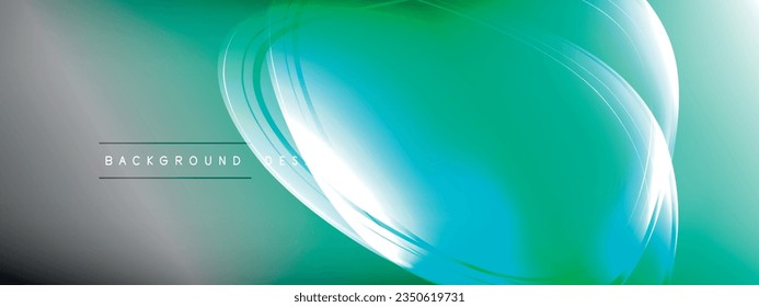 Vector abstract background - liquid transparent bubble shapes on fluid gradient with shadows and light effects