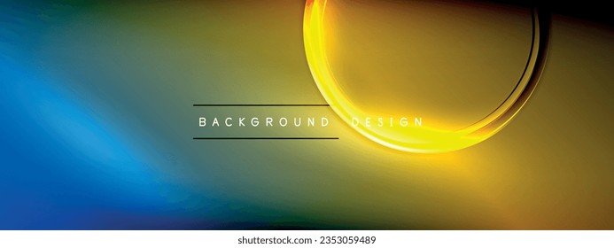 Vector abstract background - liquid transparent bubble shapes on fluid gradient with shadows and light effects