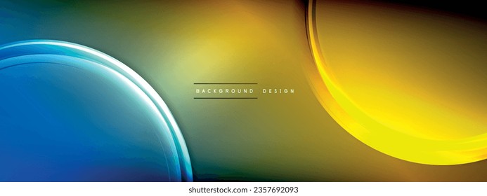 Vector abstract background - liquid transparent bubble shapes on fluid gradient with shadows and light effects