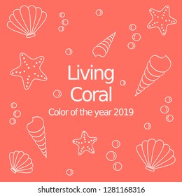 vector abstract background living coral color of the year 2019