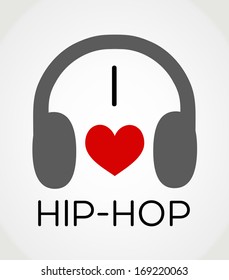 Vector abstract background - I love the hip-hop music