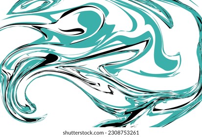 fondo abstracto vector textura de mármol. Arte fluido. Colores de pintura mezclados líquidos Verde, azul, negro y blanco. Líquido colorido. 
Cubierta de papel tapiz, olas de mar, mezcla de agua, océano