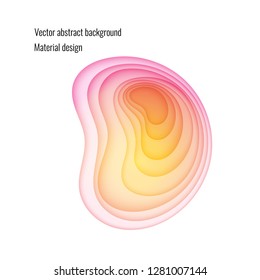 Vector abstract background. Material design. 3D Wallpaper. Trendy template for print, cards, web design, poster, banner.