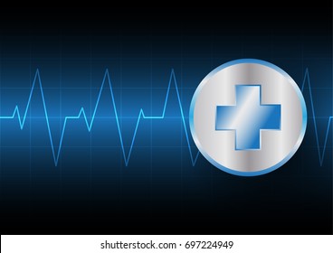 Vector abstract background. Medical technology cocept. Blue theme with copyspace.