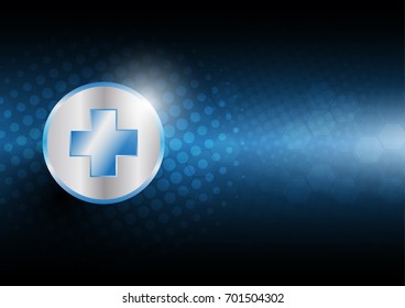 Vector abstract background. Medical technology cocept. Blue theme with copyspace.