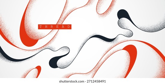 Fondo abstracto de Vector con líneas y texturas con curvas mínimas, el microorganismo de forma de vida parece abstracción, hilos fluidos en forma de fluido que fluyen.