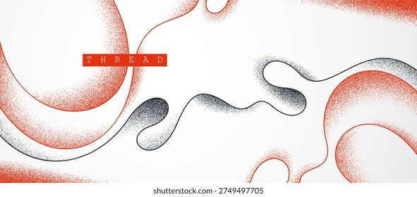 Vector abstract background with minimal curvy lines and textures, lifeform microorganism look like abstraction, flowing fluid shaped threads.