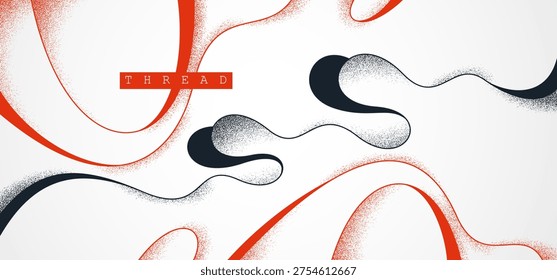 Vector abstract background with minimal curvy lines and textures, lifeform microorganism look like abstraction, flowing fluid shaped threads.