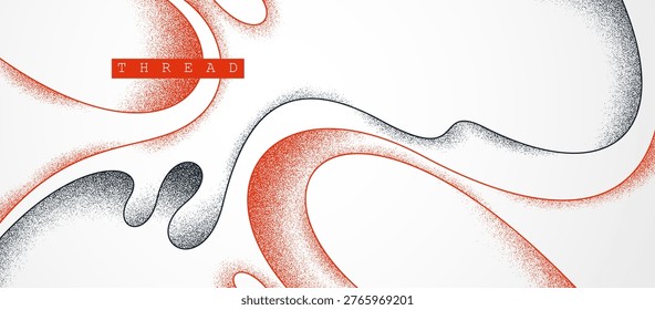 Vector abstract background with minimal curvy lines and textures, lifeform microorganism look like abstraction, flowing fluid shaped threads.
