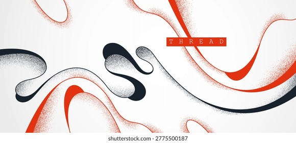 Vector abstract background with minimal curvy lines and textures, lifeform microorganism look like abstraction, flowing fluid shaped threads.
