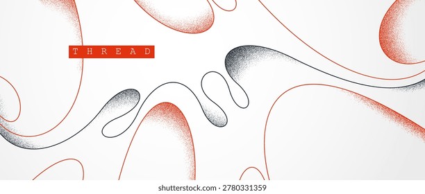 Vector abstract background with minimal curvy lines and textures, lifeform microorganism look like abstraction, flowing fluid shaped threads.