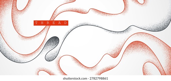 Vector abstract background with minimal curvy lines and textures, lifeform microorganism look like abstraction, flowing fluid shaped threads.