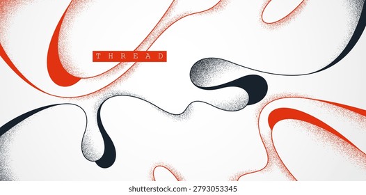 Vector abstract background with minimal curvy lines and textures, lifeform microorganism look like abstraction, flowing fluid shaped threads.