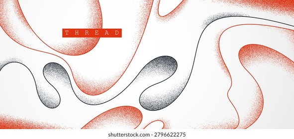 Vector abstract background with minimal curvy lines and textures, lifeform microorganism look like abstraction, flowing fluid shaped threads.