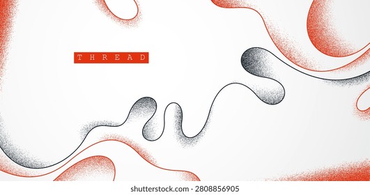Vector abstract background with minimal curvy lines and textures, lifeform microorganism look like abstraction, flowing fluid shaped threads.