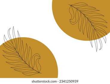 Fondo abstracto vectorial de estilo minimalista con siluetas artísticas de hojas botánicas, formas orgánicas. Fondo vectorial para banner, afiche, web y embalaje.