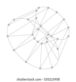 Vector abstract background. Modern technology illustration with mesh. Digital geometric abstraction with lines and points. Wave abstraction.