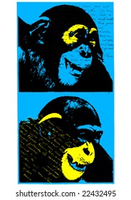 vector abstract background with monkey