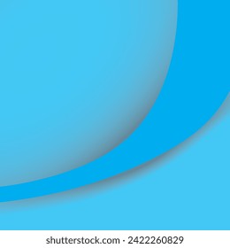 Vector abstract background. Monochrome background with wide line. Shading below the line. Shades of blue. Minimalist, geometric, trendy