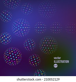 Vector abstract background with multicolored circles