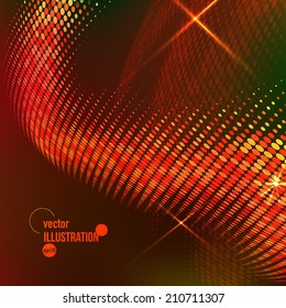 Vector abstract background with multicolored circles. Halftone dots