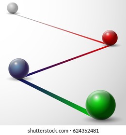 Vector abstract background with multicolored realistic balls. Design for infographics.