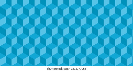 Vector abstract background. Necker Cube seamless pattern. Geometric texture. Modern fond.