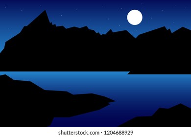 Vector abstract background of night landscape