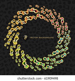 Vector abstract background with note mix.
