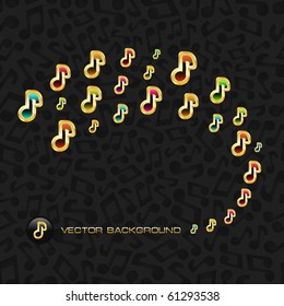 Vector abstract background with notes.