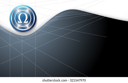 Vector abstract background with omega symbol