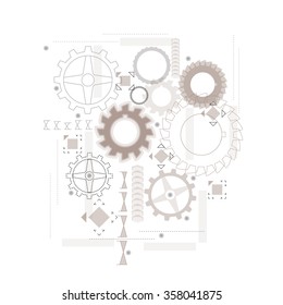 vector abstract background on the subject of mechanics and engineering