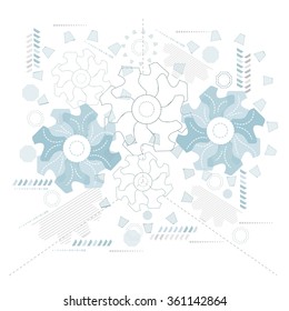 vector abstract background on the subject of mechanics and engineering