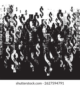 Vector abstract background on the theme of banking, finance and money with a dollar sign on a grunge texture. No AI used