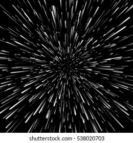 Vector Abstract Background With Open Space Star Warp Or Hyperspace Travel