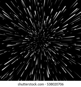 Векторный абстрактный фон с Open Space Travel или Star Warp в гиперпространстве