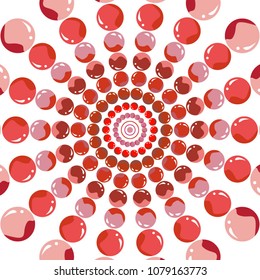 Vector abstract background. Optical illusion. Bright explosion in cartoon style.