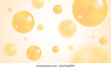 Vector abstract background with orange bubbles. Trendy vector background in realistic style.