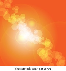 Vector abstract background orange and fresh bokeh