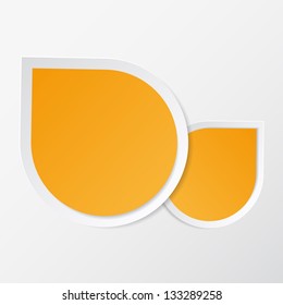 Vector abstract background of orange paper speech bubbles