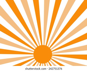 vector abstract background of orange sun burst rays 