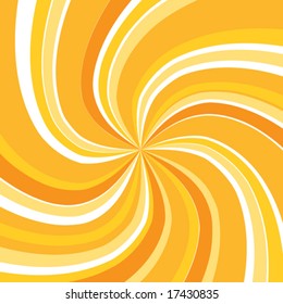 vector abstract background with orange swirly sunburst