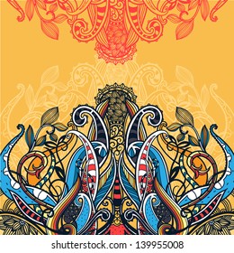 vector abstract background with ornate ornaments