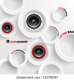 Vector Abstract background  Overlapping Circles Concept with speaker design