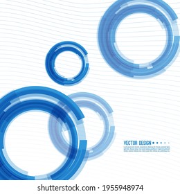 Vector abstract background with overlapping circles. Round banner with empty space for text. Science and technology concept.
