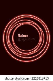 Vector abstract background with overlapping circles. chaotic movement. Round banner with empty space for text. Science and communication concept. Vector illustration