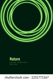 Vector abstract background with overlapping circles. chaotic movement. Round banner with empty space for text. Science and communication concept. Vector illustration